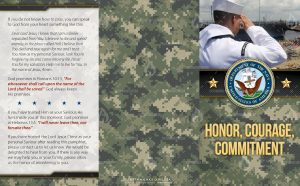 Tract - US Navy Honor Courage Commitment - saluting FLAT OUTSIDE